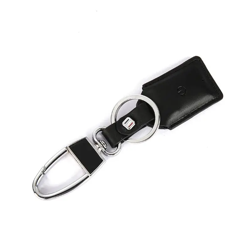 Автомобильный смарт-брелок для ключей натуральный кожаный брелок с защитой от потери ключей искатель кошелек делопроизводитель Bluetooth gps Органайзер с приложением - Цвет: black