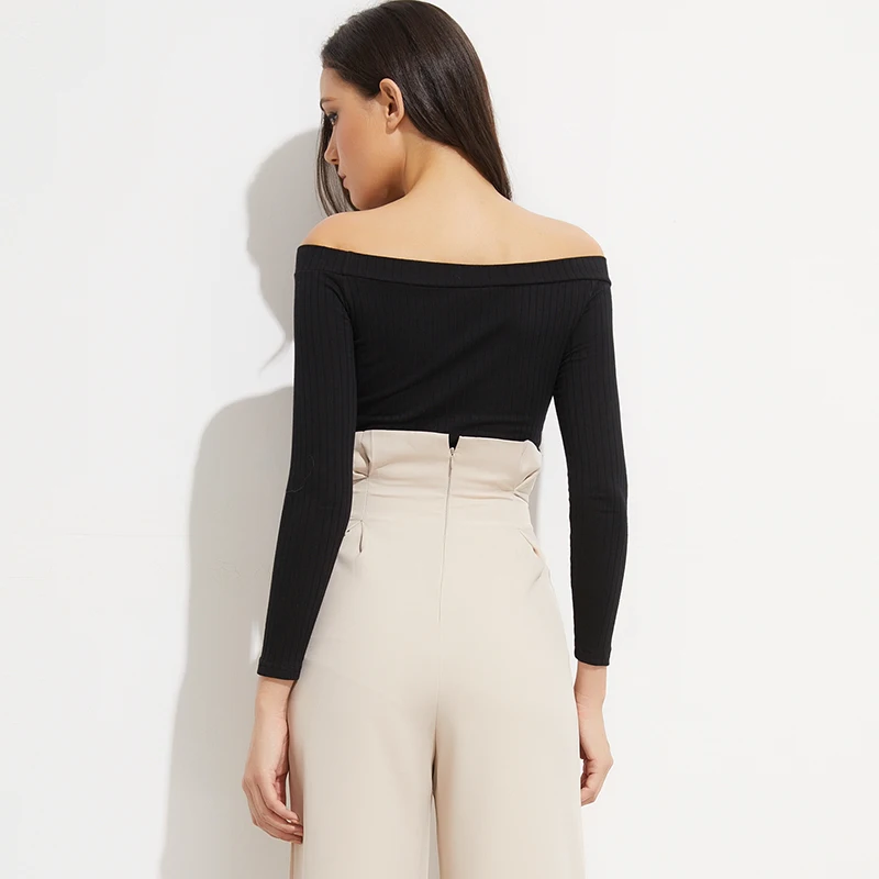 Colysmo Long Sleeve Crop Top Sexy Off Shoulder Women T Shirt Sweater Tops Winter Pullover Crop Tops Casual T-shirts White Black Colysmo Long Sleeve Crop Top Sexy Off Shoulder Women T Shirt Sweater Tops Winter Pullover Crop Tops Casual T-shirts White Black