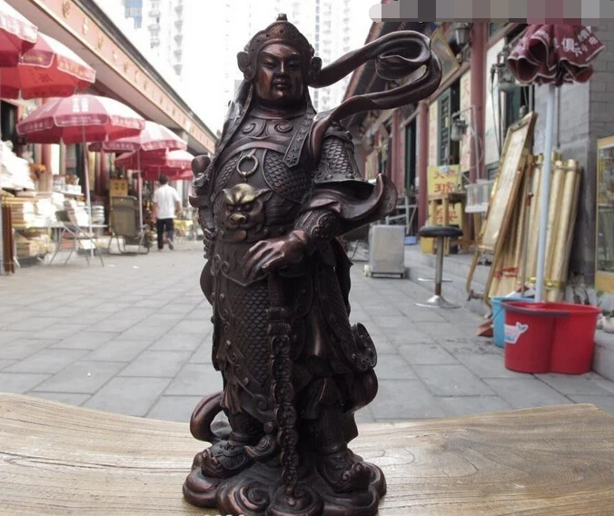 

wholesale factory 10 China Pure Red Bronze Fengshui Warrior Knight Wei tuo Skanda Door God Statue