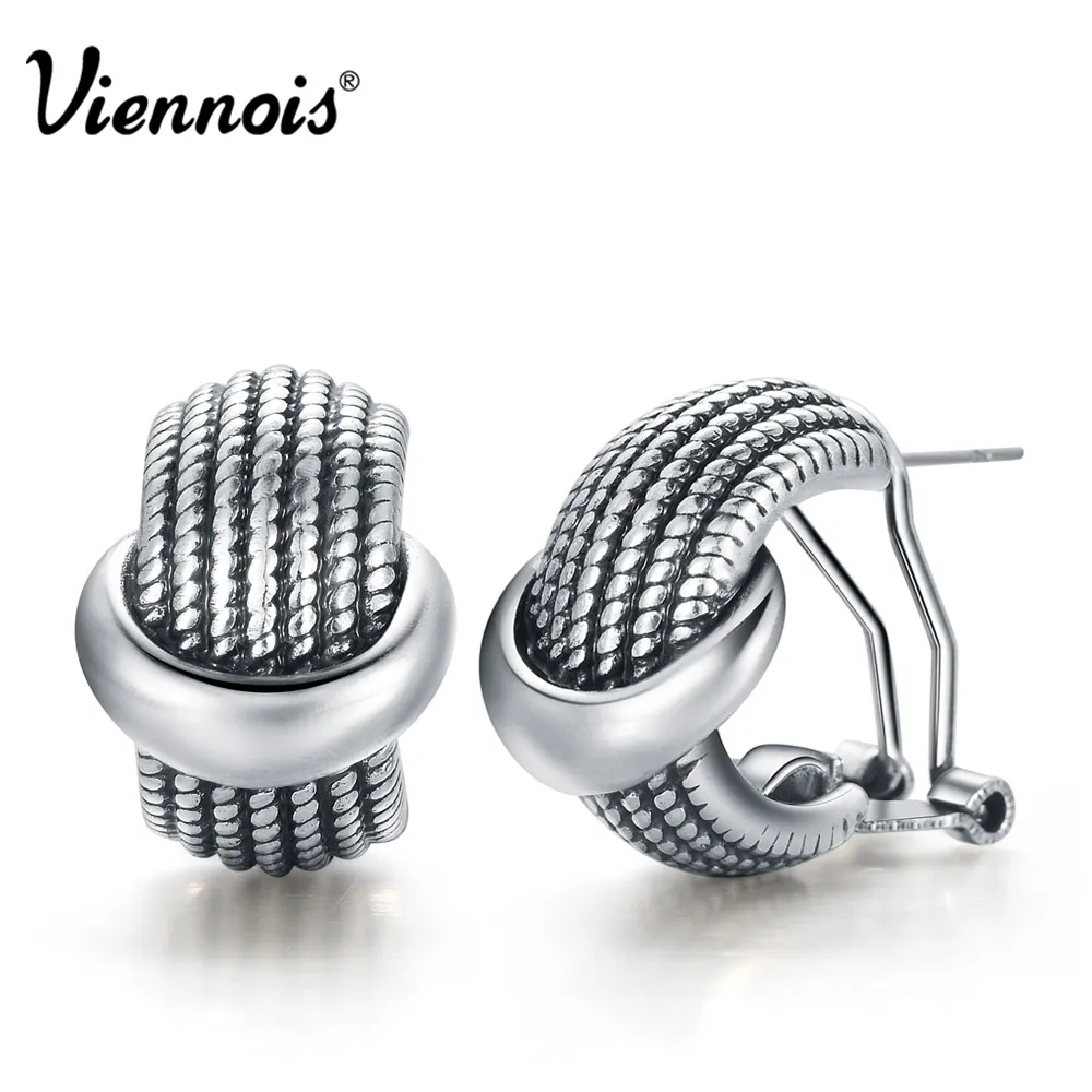 Viennois старинные серебряные Цвет серьги стержня для женщин небольшой ретро