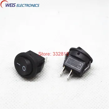 

1000PCS 15mm Small Round Black 2-Pin 2-Files 3A/250V 6A/125V Rocker Switch Seesaw Power Switch KCD11 Free shipping