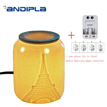 

220v European Style Aroma Lamps Ceramic Night Light Bedside Decoration Essential Oil Heater Aromatic Stove SPA Incense Burner