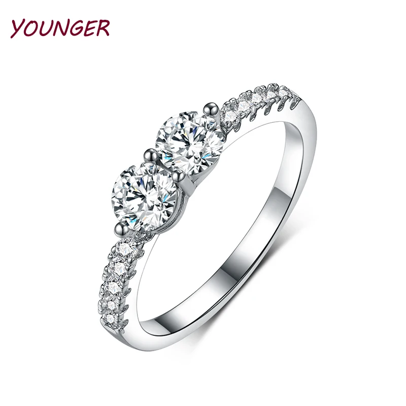 Jewellery Women Accessories Wedding Rings Clear CZ Half Circle Pave Silver-Color Love Ring Fashion Jewelry Wholesale YOUNGER Jewellery Women Accessories Wedding Rings Clear CZ Half Circle Pave Silver-Color Love Ring Fashion Jewelry Wholesale YOUNGER
