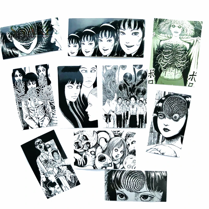 

10PCS Tomie Japanese Horror Movie Car stickers laptop fridge skateboard for Suitcase toy PVC Waterproof Fun Sticker