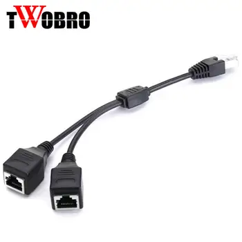 

1pcs 25cm Cat5 Rj45 cable 1 Male to 2 Female Socket Port Stable Transmission LAN Ethernet Y Adapter Portable