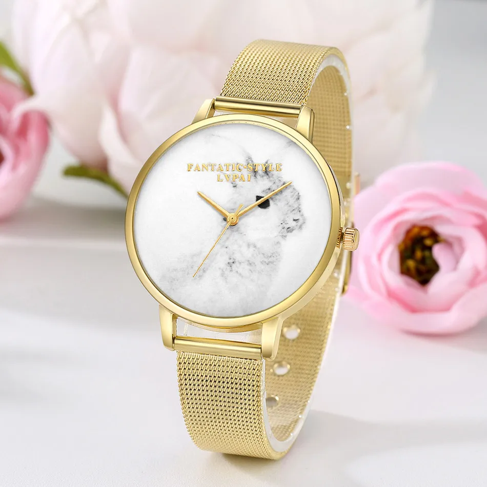 

Lvpai Ladies Rabbit Pattern Quartz Watch Reloj hombre Stainless Steel Band Women Clock Simple Analog hours 2019 New Fashion B30