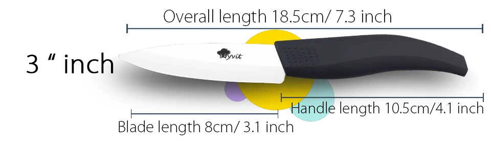 Набор керамических ножей 3, 4, 5 дюймов, нож для нарезки овощей, нож для удаления кожуры фруктов овощей, поварские ножи, циркониевые белые лезвия, набор кухонных ножей