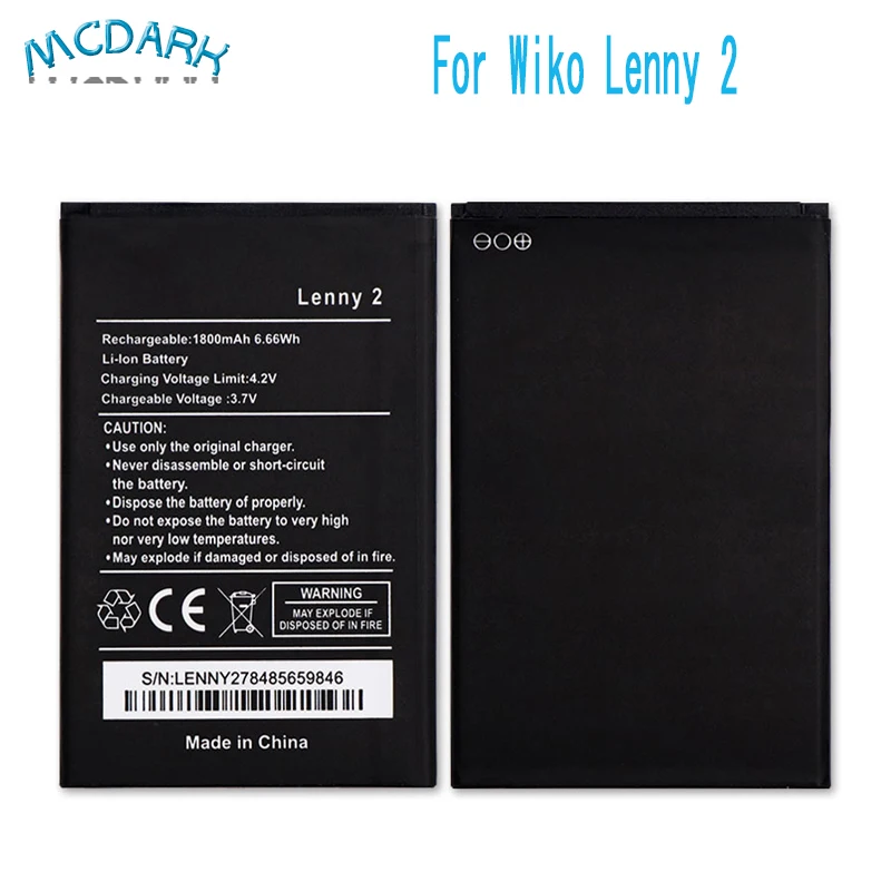 Для Wiko lenny 2 батарея 1800mAh Высокое качество Bateria Batterij | Мобильные телефоны и