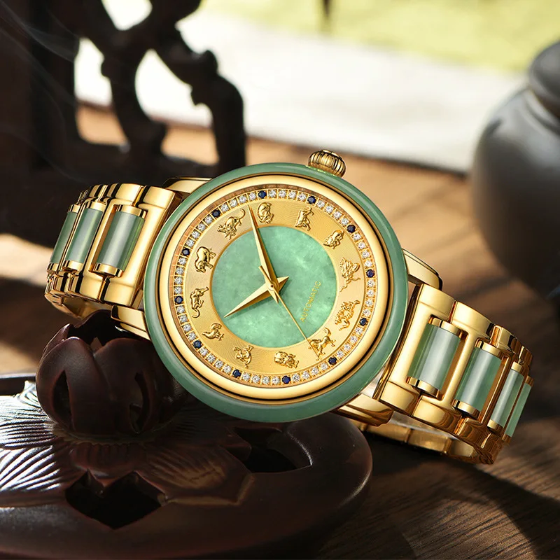 

2019 Customized Explosive Jadeite Watch Wholesale Craft Gift For Imported Machine Core Steel Couple Watches