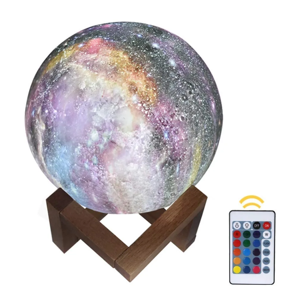 

3D Painted Moon Lamp/Light 15Cm 16 Colors Led Night Light Baby/ For Children's Room Bedside Lamp Rechargeable Touch Lamps Gift