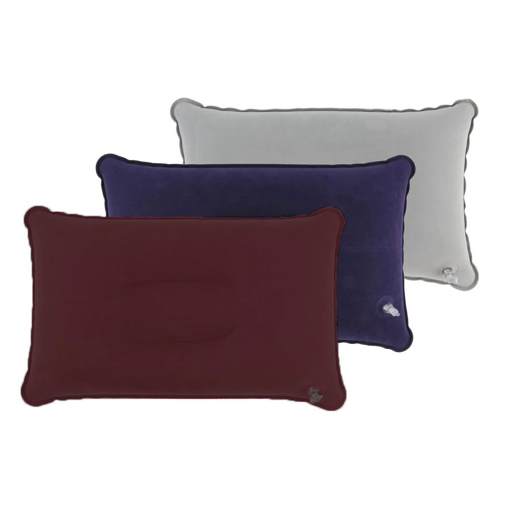 3 цвета Портативный складные столы и стулья для Воздушная надувная подушка Двусторонняя Флокированная подушка для путешествие самолет, дома, отеля, поставок сна