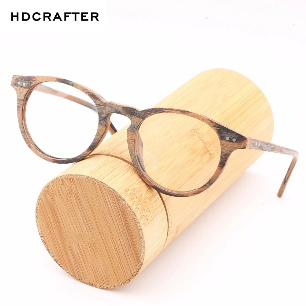 HDCRAFTE Montura de gafas de madera para hombre y mujer lentes opticas para miopia lentes transparentes de madera para lectura redondas y lisas AliExpress