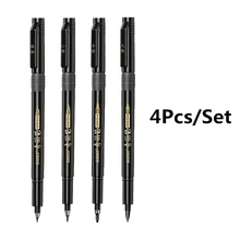 4 шт./компл. китайской каллиграфии пера многоцелевой Книги по искусству написания картины кисть школьные канцелярские принадлежности может добавить чернила черный подпись ручка