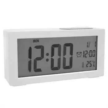 

Alarm Clocks Bedside Non Ticking, Battery Operated Digital Clock Large Display Time Temperature Adjustable Backlight With Snoo
