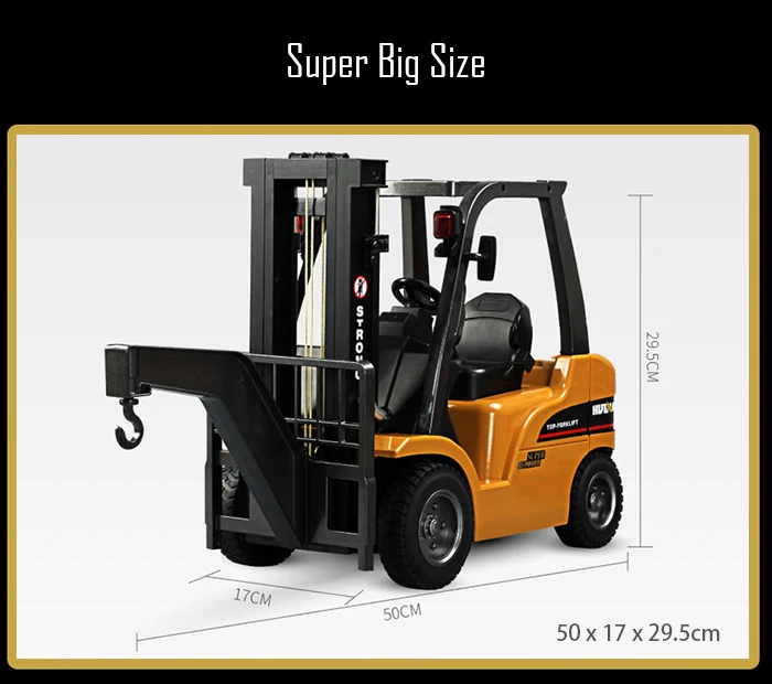 HuiNa Toys RC Car Forklift Truck 8 Channel 2.4G 110 RC Excavator C (1 (12)