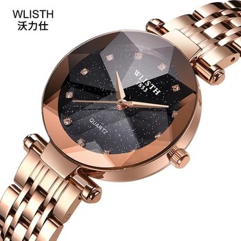 

WLISHT Rose Gold Ladies Watch Stereoscopic Glass Starry Star Women Wrist Watch High Quality Stainless Steel Quartz Clock Fashion