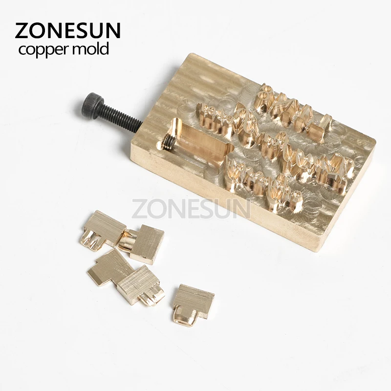 ZONESUN латунные кожаные марки инструменты для резьбы логотипа печать тиснения