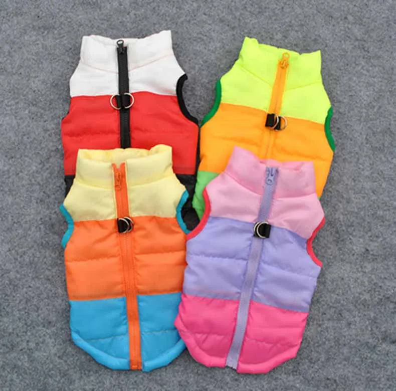 Popular Color Blocking Pet Apparel Dog Clothes Winter Puppy Dogs Vest Cotton-padded Jacket Coat for Chihuahua Teddy Poodle10