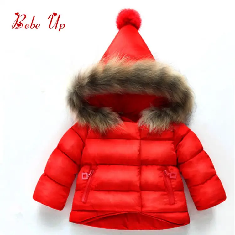 

Baby Girls Winter Jacket Hooded Kids Toddler Winter Parka Girls Cute Children Clothing With Fur Hood Children Christmas Costumes