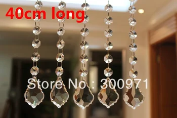

16 inch(40cm)long,5chains/lot , FREE SHIPPING,crystal PRISM PENDANT for HANGING CRYSTAL GARLAND WEDDING STRAND , crystal strands