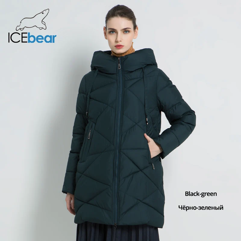 ICEbear Новая зимняя женская куртка Толстая теплая женская куртка Стильное женское пальто Высококачественная зимняя женская одежда GWD18297I - Цвет: G812