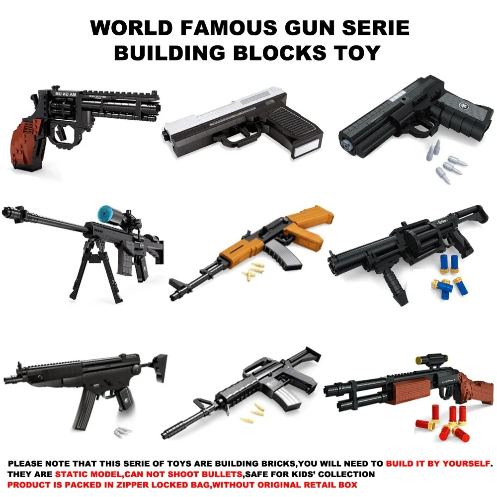 

Ausini Building Blocks Gun Series, Technic Building Bricks Gun Model Toys for Kids, Lifesize Airsoft Air Gun (NO BOX)