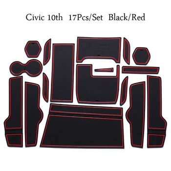 

Car Interior Accessories Rubber Auto Luminous Gate Slot Door Pad Anti-Slip Cup Holder Mat Cushion for Honda Civic 10th