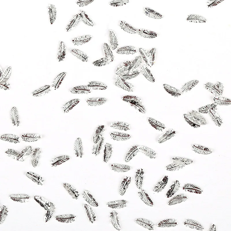 

1Pack/Lot 3D Nail Art Decoration Silver Leaf Design Beauty Stud For DIY Nails Charms Manicure Accessories PJ595