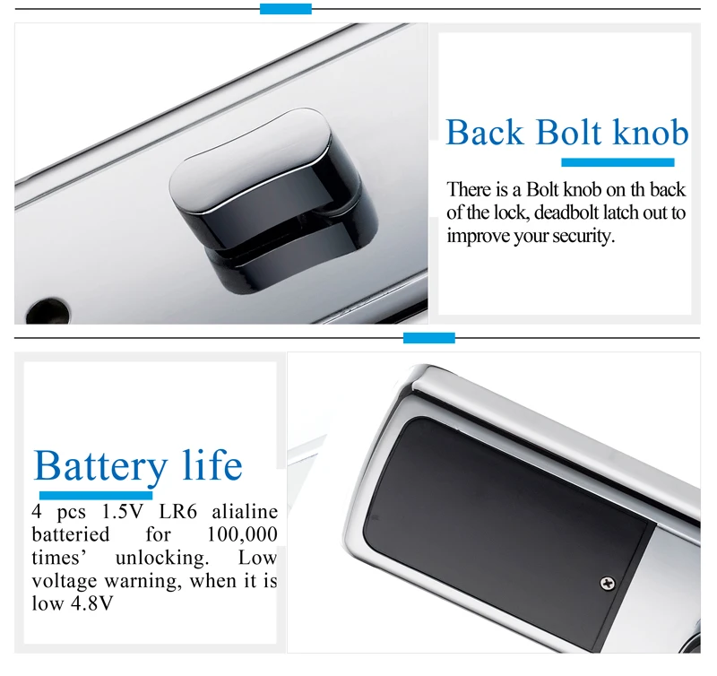 New Design Silver Electronic Door Lock Keyless RFID Smart Card Door Lock For Hotel Home Office ZAG1008 