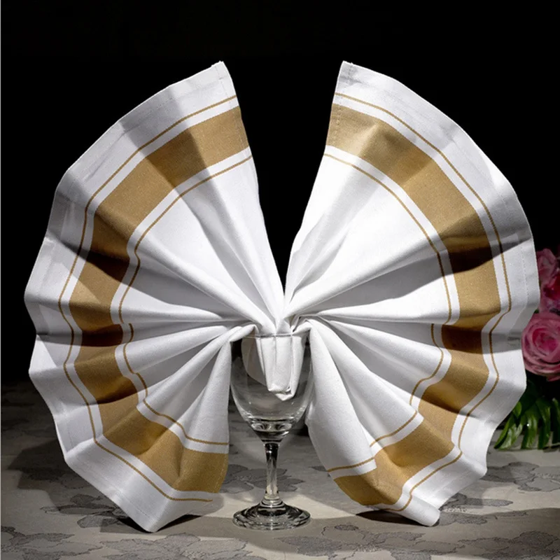 50*70cm 100 Cotton Table Napkins Hotel Wipe Cup Mouth Cloth Towel