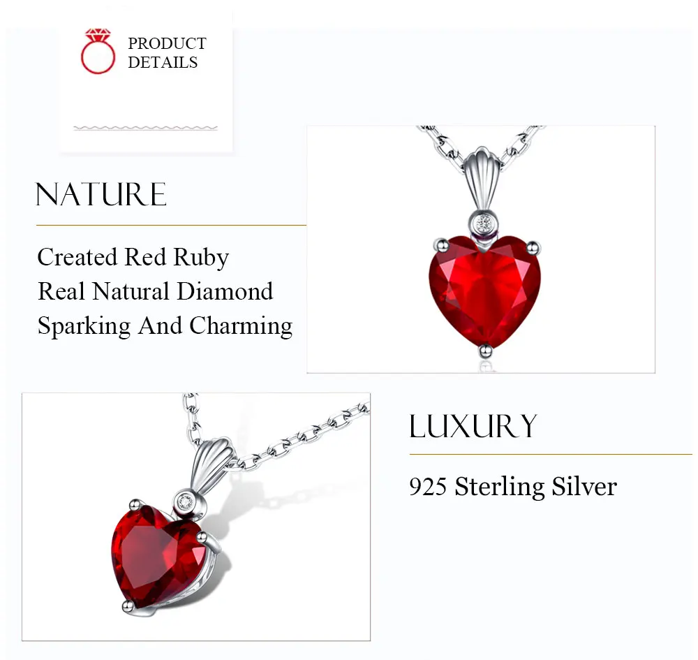 DOUBLE-R подвески из настоящего твердого 925 пробы серебра с натуральным бриллиантом, Красные Подвески с рубинами, хорошее свадебное ювелирное изделие
