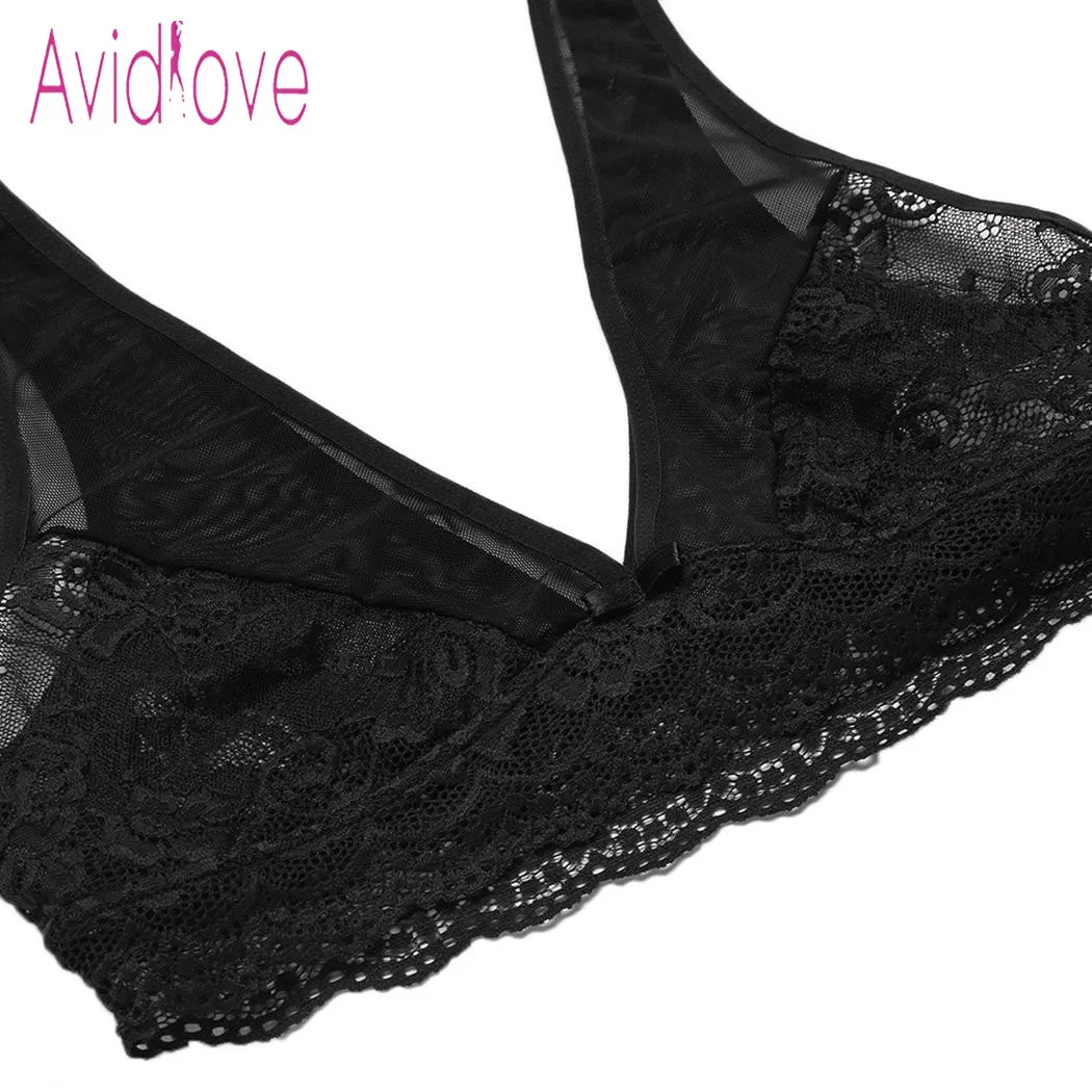 Женское кружевное белье Avidlove с цветочным рисунком беспроводной бюстгальтер топ