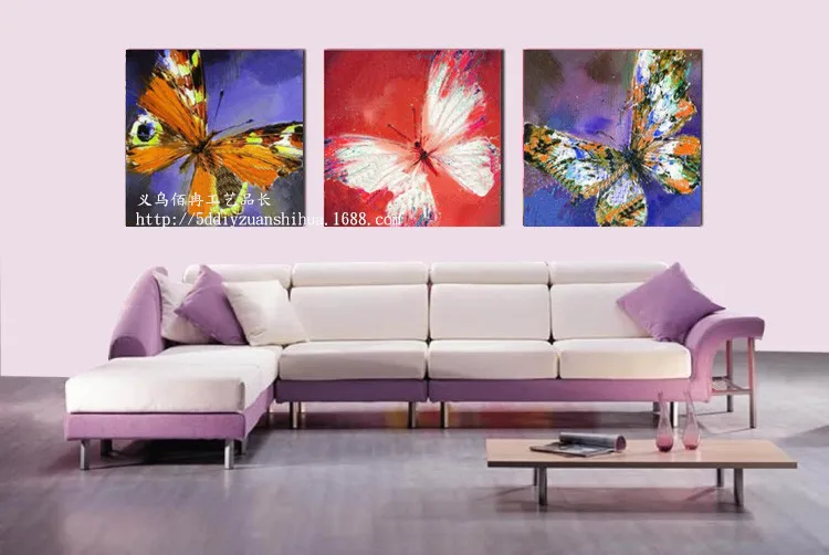 

diamond embroidery 3d flowers picture with rhinestones Three butterflies painting by numbers paint cross-stitch pattern beadwork