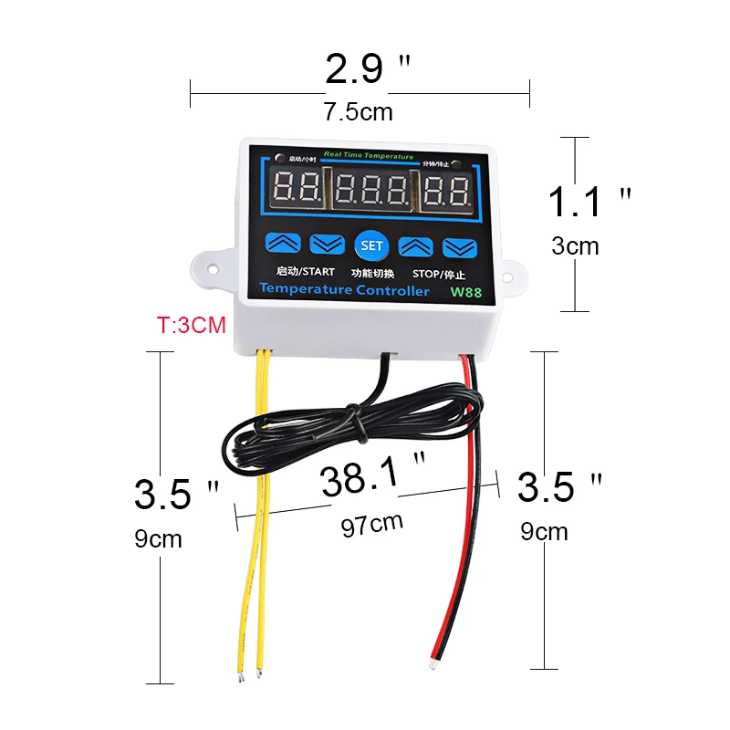 LEDSMITH W88 110 В 220 В цифровой термостат контроль температуры Лер терморегулятор для инкубатора реле 10 а контроль нагрева охлаждения