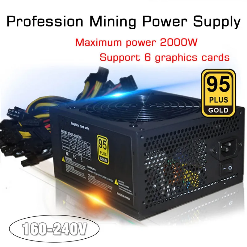 1pc Gold Power Supply ETH BTC Mining ATX SATA IDE Support 8 GPU Ethereum PC Power Supply For Computer Minner Machine 1pc Gold Power Supply ETH BTC Mining ATX SATA IDE Support 8 GPU Ethereum PC Power Supply For Computer Minner Machine