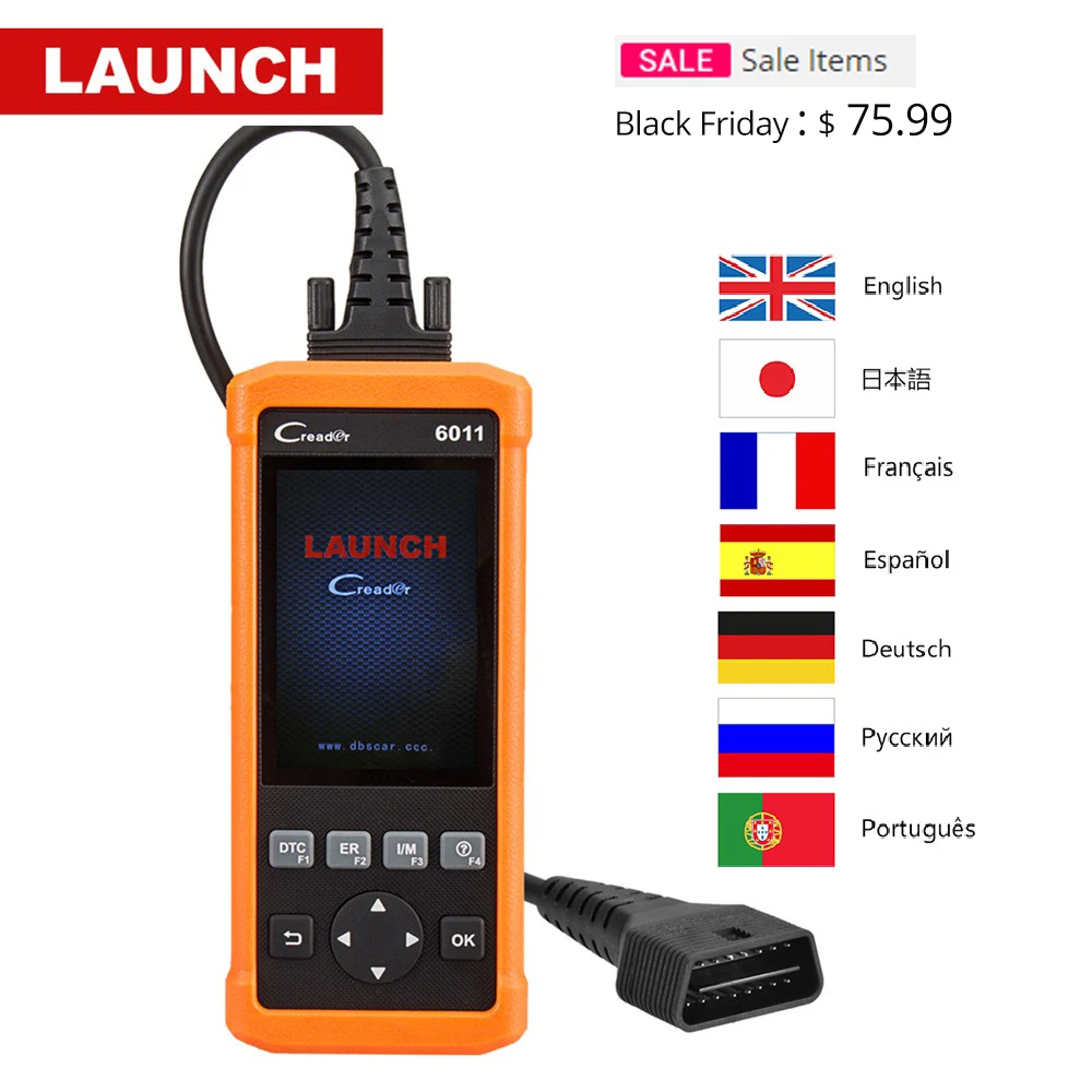 

Wholesale Launch CReader 6011 CR6011 OBD2 Auto Code Reader Car Diagnostic Tool Launch Scanner ABS SRS System Full OBDII Function