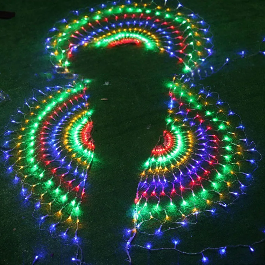 

BEIAIDI 3M 444 LED Mesh Net Fairy LED String Light 3PCS Peacock Outdoor Christmas Wedding Window Icicle LED String Light Garland
