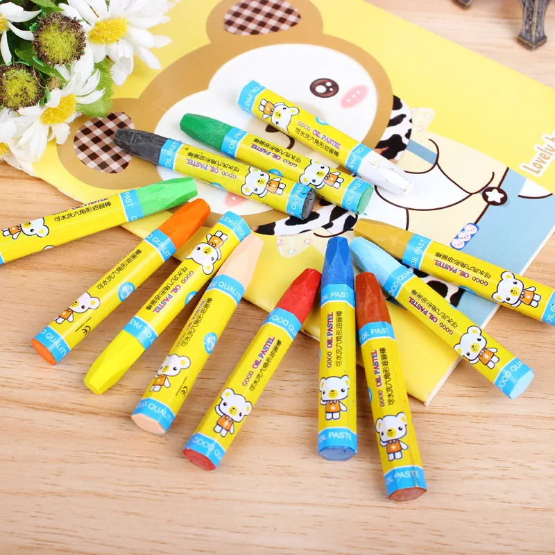 12 color oil painting stick Water soluble crayon children art supplies