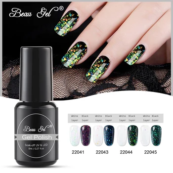 

Beau Gel 8ml Chameleon Starry Gel Nail Polish Platinum Glitter Shinny Nail Varnish Nail Art Soak Off UV Gel Polish Primer Base