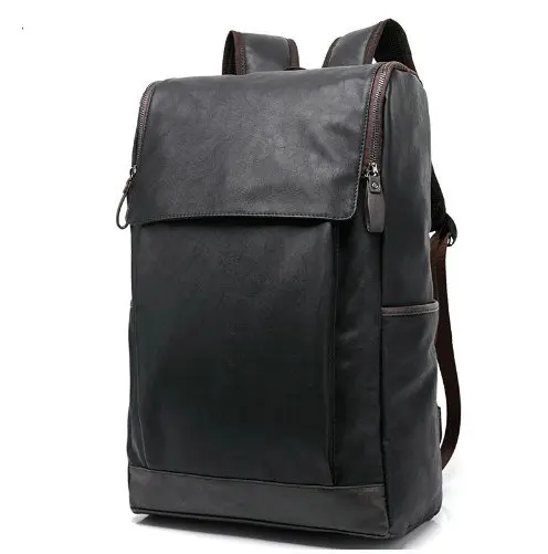 

Designer Men Stylish Backpacks PU Leather School Bags For Teenagers Large Capacity Vintage Travel Bags Bolsa Mochila