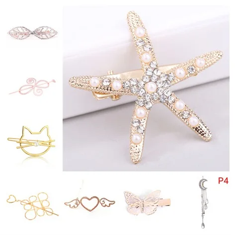 Girls Delicate Hairpins Moon Star Heart Animal Plant Leaves Style Hair Clip Ladies Fashion Hair Decorations Accessories HOT