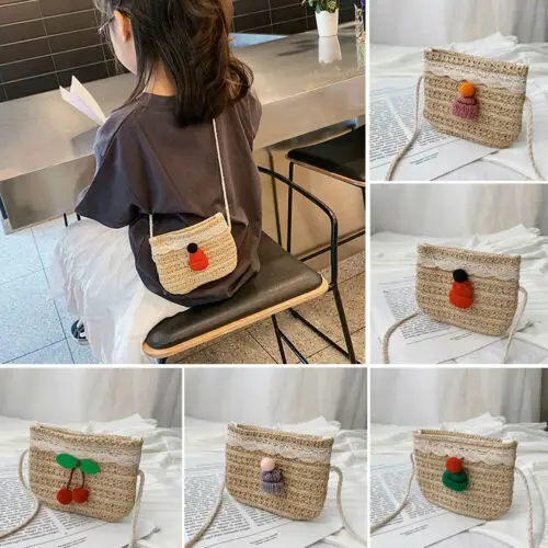 

Plush Backpack Toddler Baby Girl Beach Messenger Bags Crossbody Children Kid Girl Straw Shoulder Bag Handbag