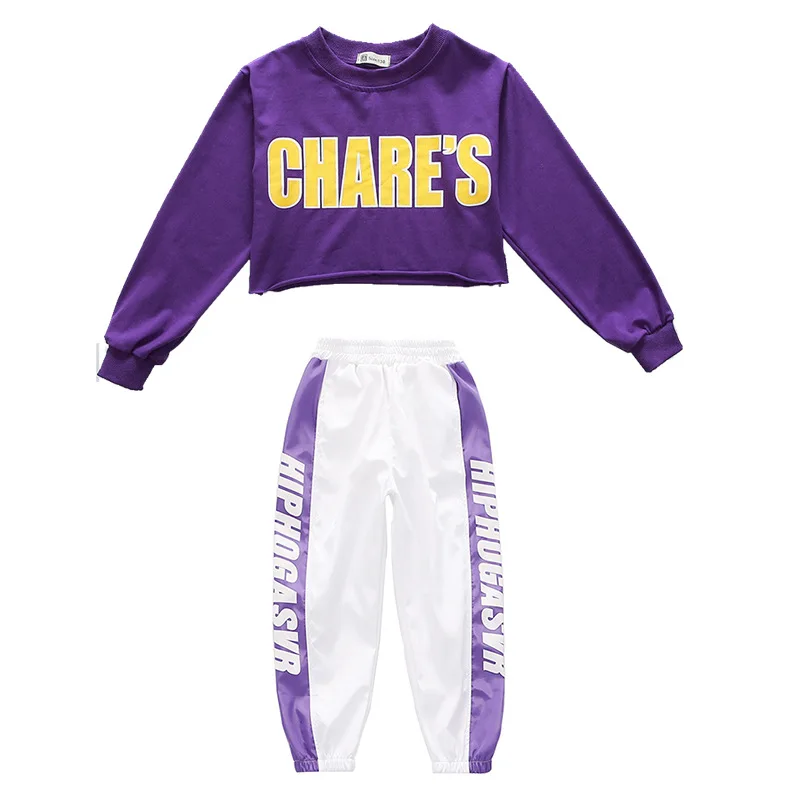 Kids clothes girls Set 2019 8 to 12 Years hip hop dance costumes kids jazz cheerleader costume kids tracksuit for girl 140 130  (1)