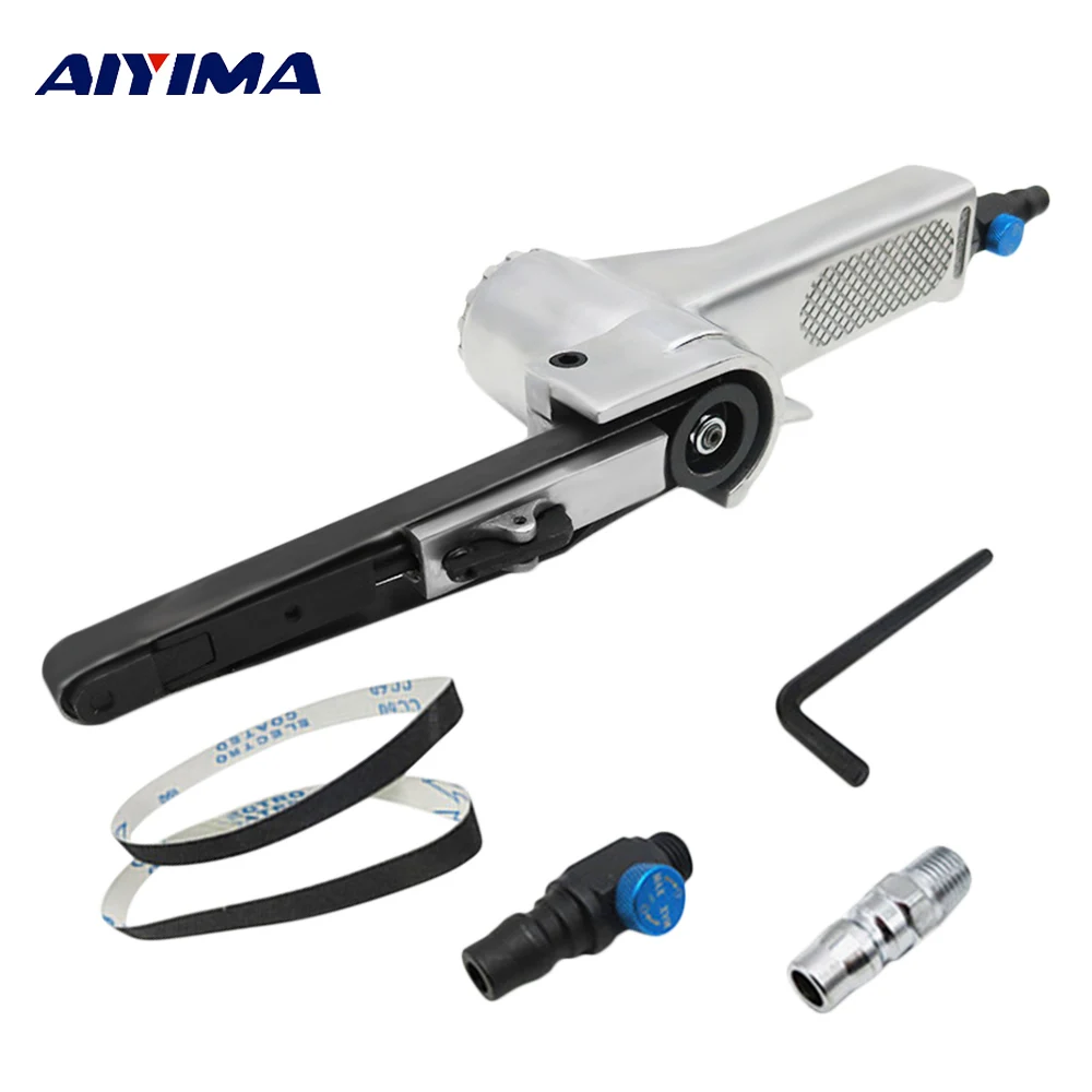 

1Pc Pneumatic Belt Sander Linear 10mm Pneumatic Air Belt Sander Drawing Machine Polishing Grinding Die-casting Aluminum Tools