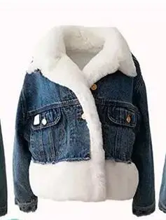 Горячая Распродажа, съемный Настоящий мех кролика, джинсовая парка, модная классная и Повседневная Уличная Женская куртка, зимняя модная короткая теплая куртка - Цвет: white