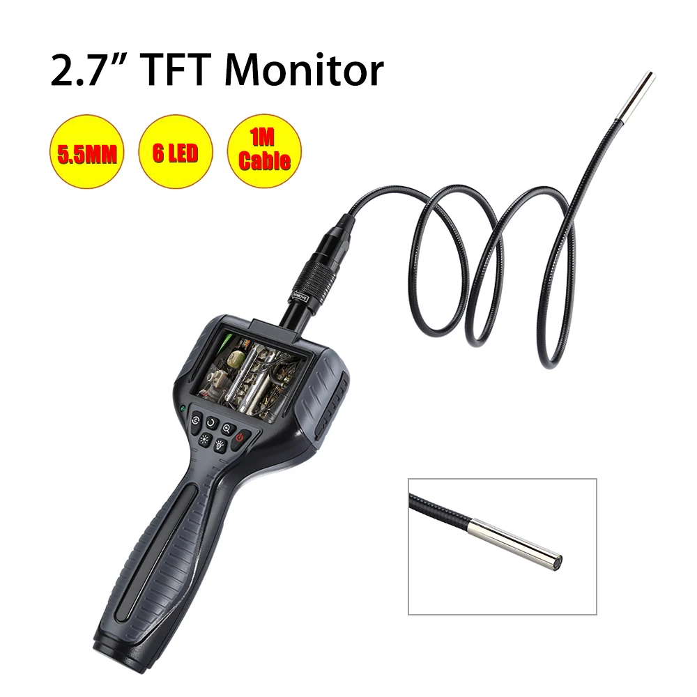 

99D Wire Camera 5.5mm Lens Endoscope 1M Snake Tube Pipe Borescope Inspection Surveillance Inspector Video Endoscopic Cameras