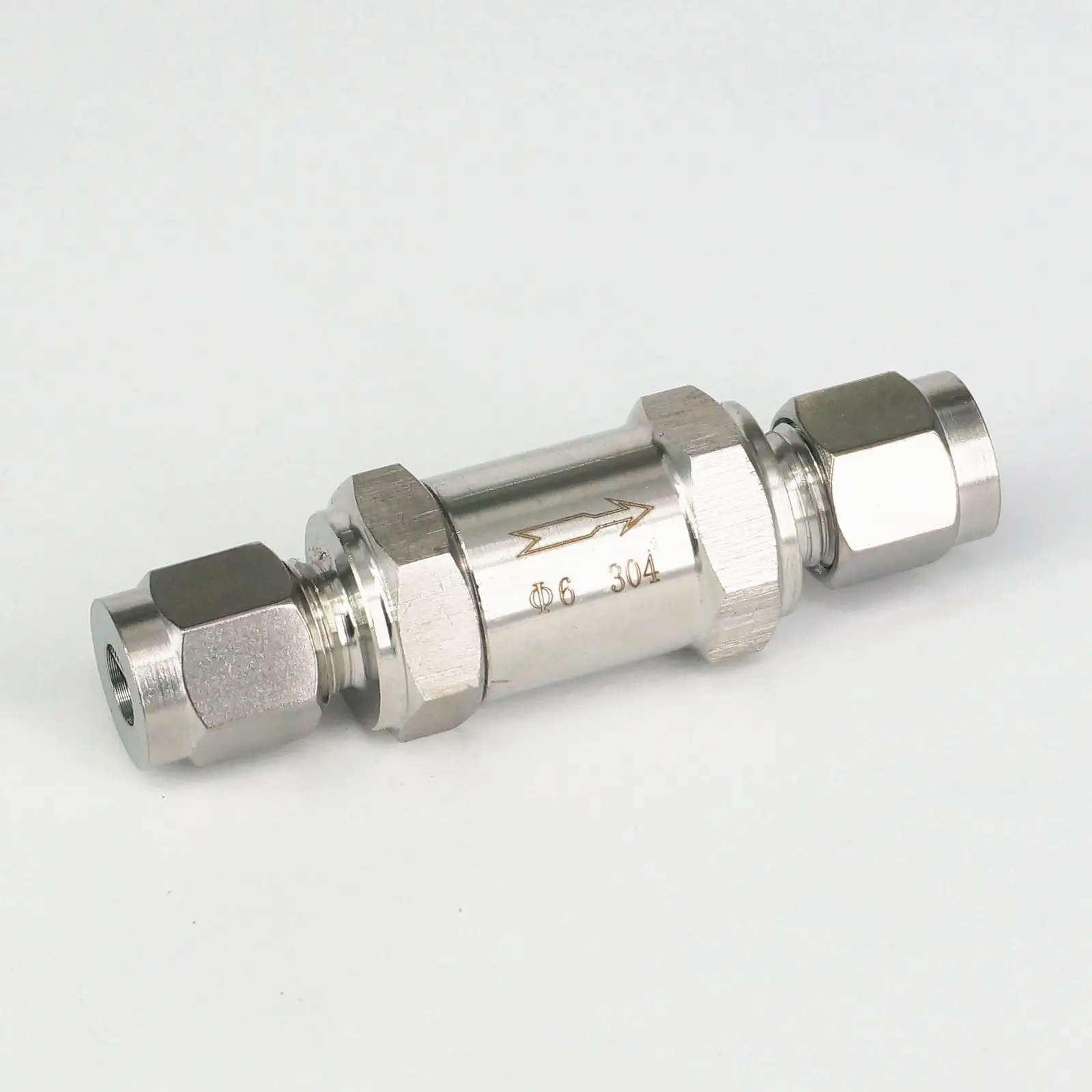 Fit 6mm OD Tube 304 Stainless Steel One Way Check Valve Non return in Line Compression Valvein Fit 6mm OD Tube 304 Stainless Steel One Way Check Valve Non return in Line Compression Valvein