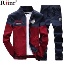Riinr Brand New Men Sets Fashion Autumn Spring Sporting Suit Sweatshirt +Sweatpants Mens Clothing 2 Pieces Sets Slim Tracksuit Riinr Brand New Men Sets Fashion Autumn Spring Sporting Suit Sweatshirt +Sweatpants Mens Clothing 2 Pieces Sets Slim Tracksuit