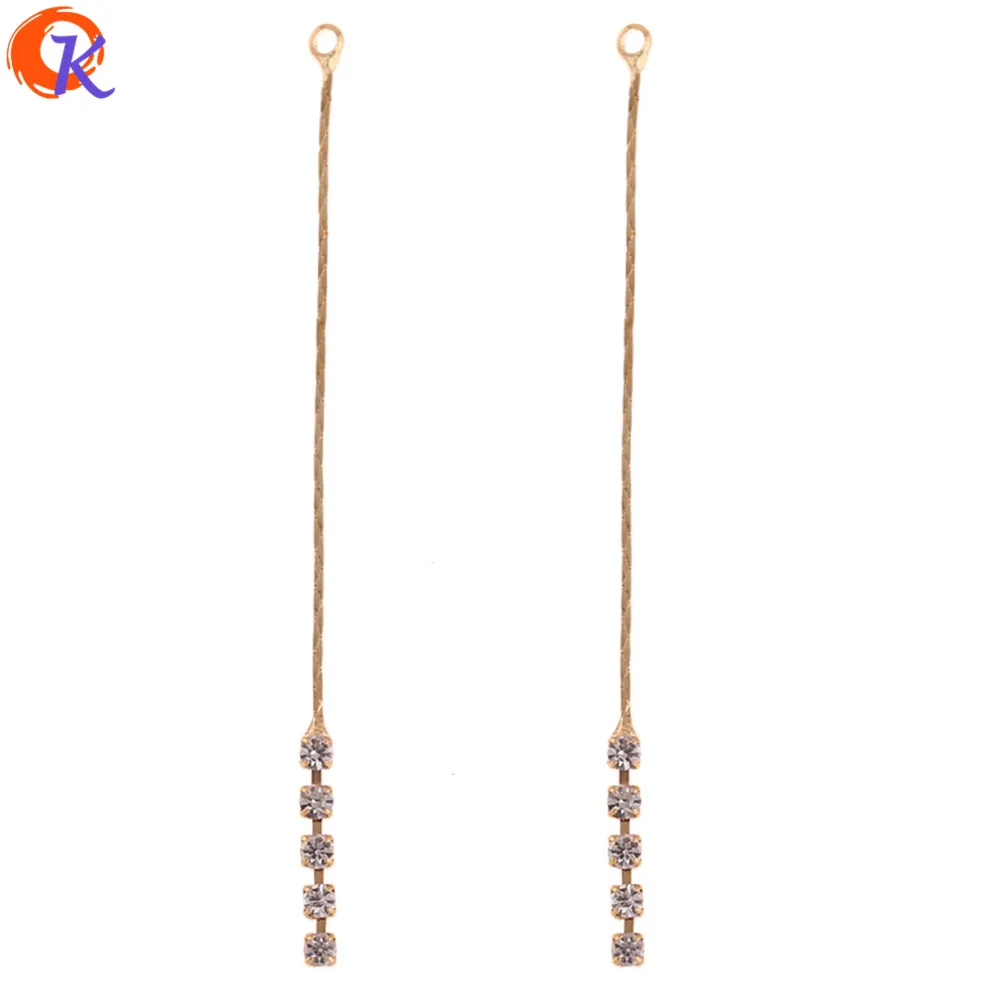 

Cordial Design 30Pcs 2*60MM Jewelry Accessories/DIY Making/Genuine Gold Plating/Rhinestone Pendant/Hand Made/Earring Findings