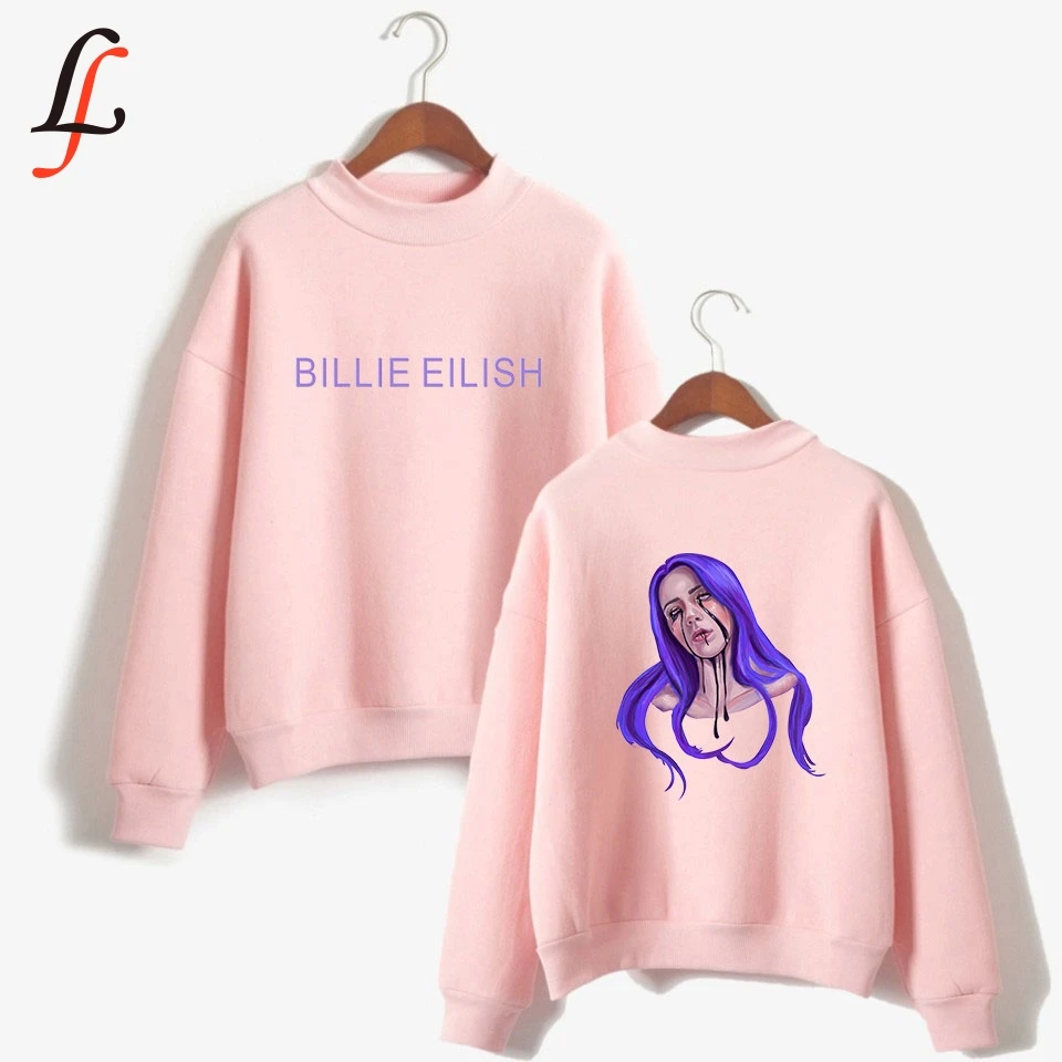 Billie Eilish толстовки с воротником под горло Kpop Harajuku Женская одежда оверсайз в стиле